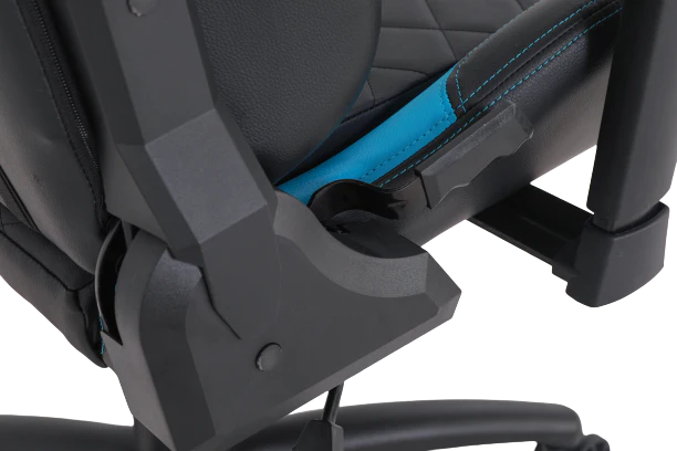 Geekd Vulcan Gaming-Stuhl. Schwarz/Blau – Oberseite aus PU-Leder – bis zu 120 kg