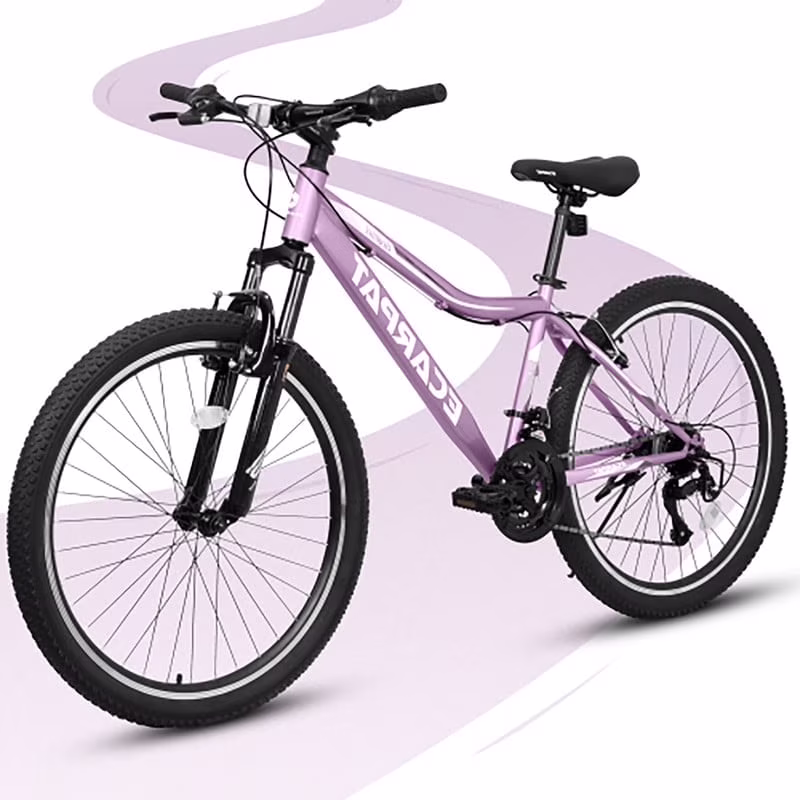 24 Inch Mountain Bike for Teenagers, High Carbon Steel Frame, Dual Full Suspension Mountain Bike, Mountain Tire, 21 Speed Mens Womens Outdoor Cycling, Birthday Gifts